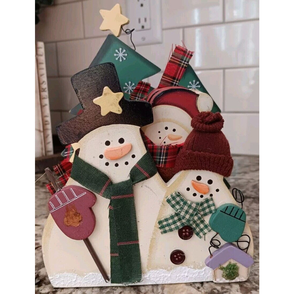 Christmas Snowman Drink Coasters Wood and Cork Coaster Holiday Classics Cute! - Picture 1 of 13